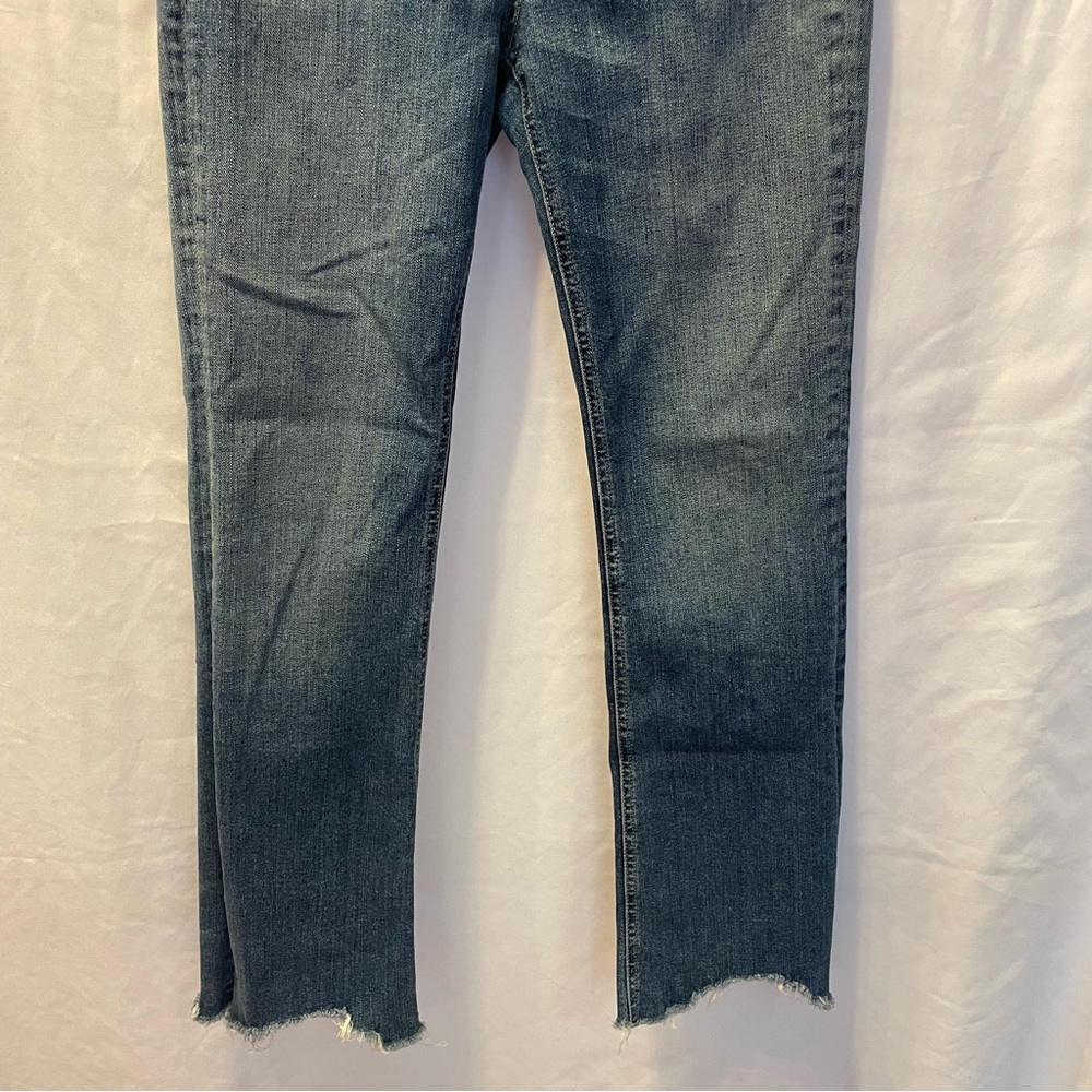 Rag & Bone Nina High Rise Ankle Flare Jeans Denim Straight Leg Raw Hem Frayed 25 - Picture 3 of 16
